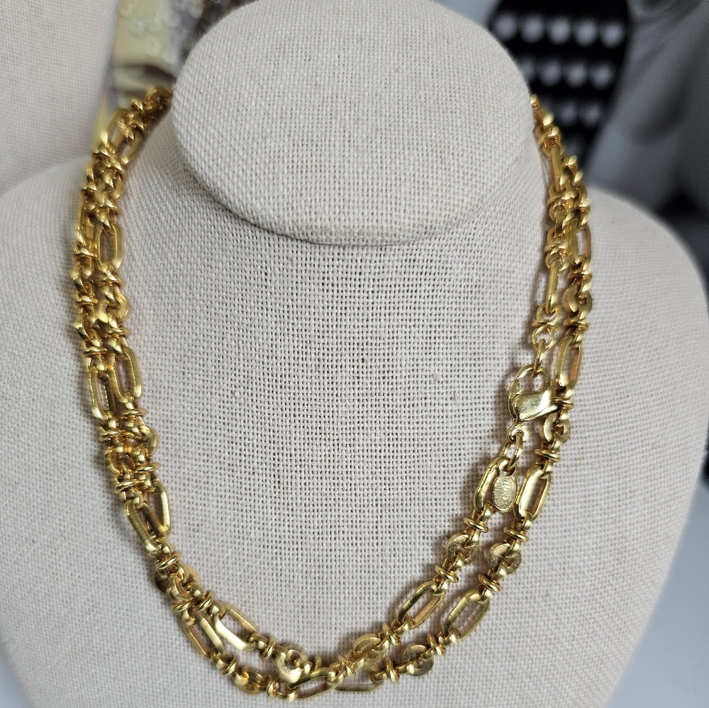 MONET Signed Gold Tone Necklace